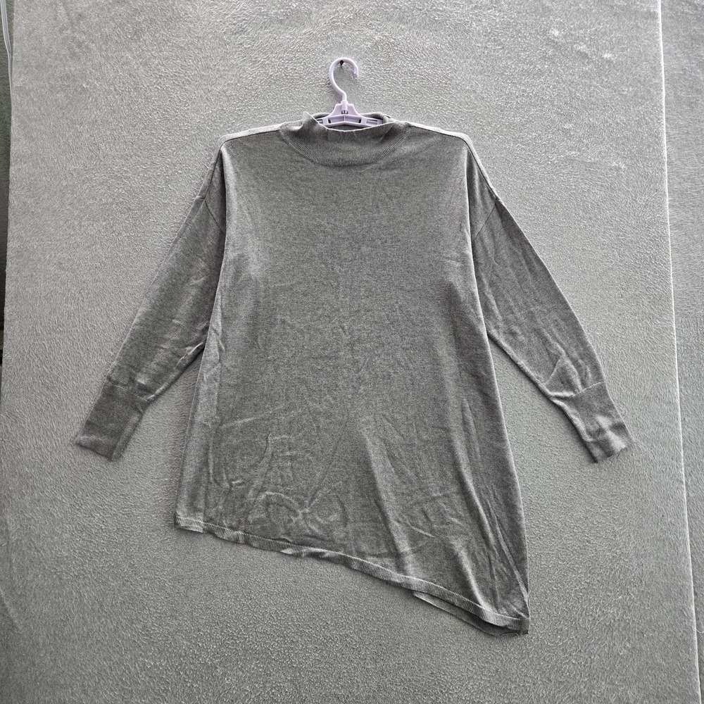 Worthington Women Sweater XXL Gray Long Sleeve Tunic‎ Asymmetric Hem NWT